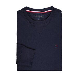 NWT TOMMY HILFIGER Men LS Crew Neck Flag Logo CLSC Sweatshirt Navy MSRP $69.50